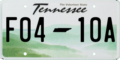 TN license plate F0410A