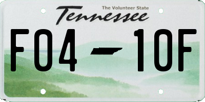 TN license plate F0410F