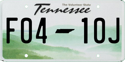 TN license plate F0410J