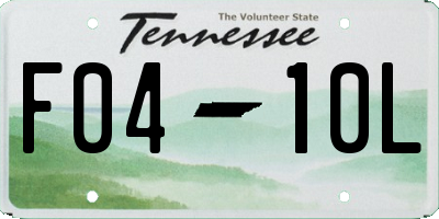 TN license plate F0410L