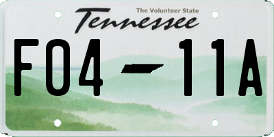TN license plate F0411A