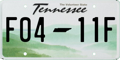 TN license plate F0411F