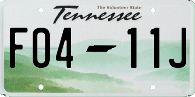 TN license plate F0411J