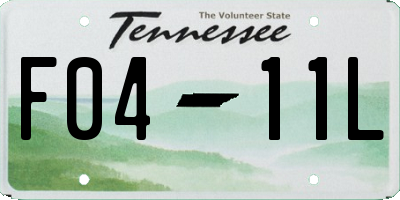 TN license plate F0411L