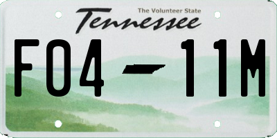 TN license plate F0411M