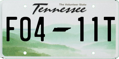 TN license plate F0411T