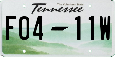 TN license plate F0411W