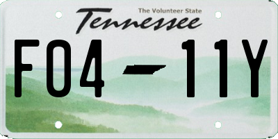 TN license plate F0411Y