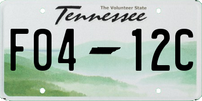 TN license plate F0412C