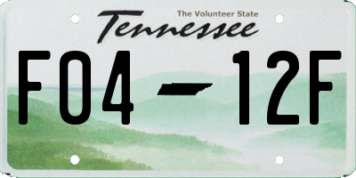 TN license plate F0412F