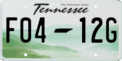 TN license plate F0412G
