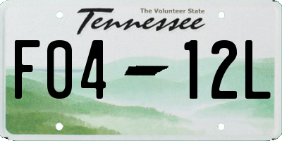 TN license plate F0412L