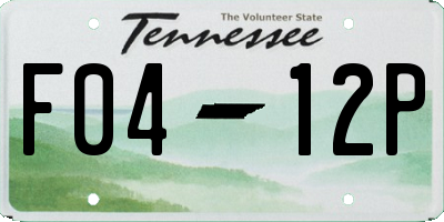 TN license plate F0412P