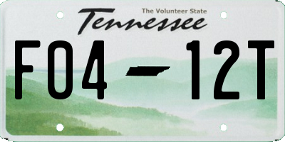 TN license plate F0412T