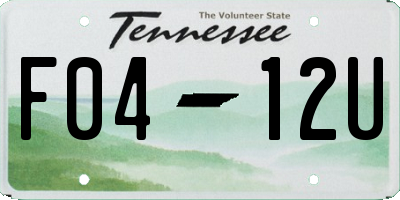 TN license plate F0412U