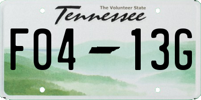 TN license plate F0413G
