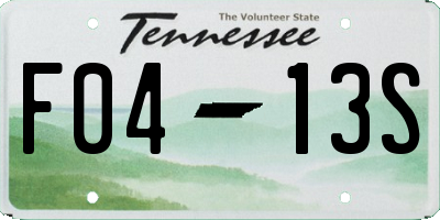 TN license plate F0413S