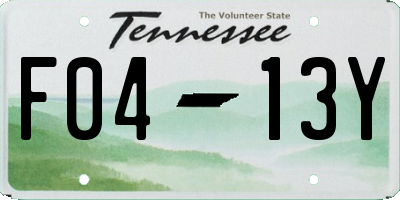 TN license plate F0413Y