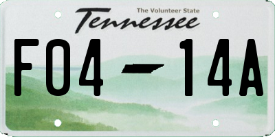 TN license plate F0414A