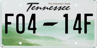 TN license plate F0414F