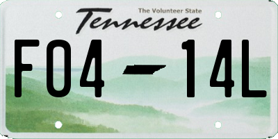 TN license plate F0414L