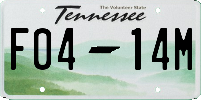 TN license plate F0414M