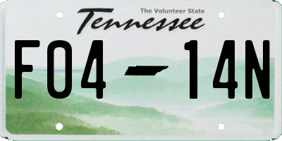 TN license plate F0414N