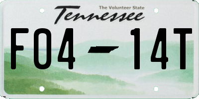 TN license plate F0414T
