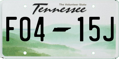 TN license plate F0415J