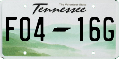TN license plate F0416G