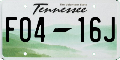 TN license plate F0416J