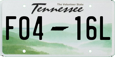 TN license plate F0416L