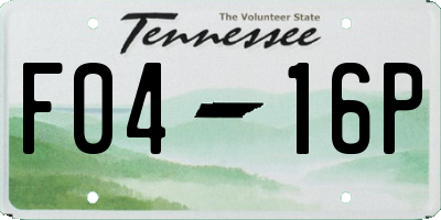 TN license plate F0416P
