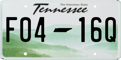 TN license plate F0416Q