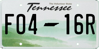 TN license plate F0416R