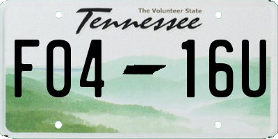 TN license plate F0416U