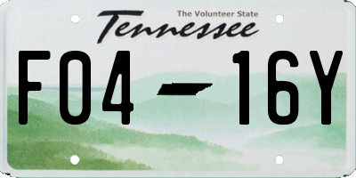 TN license plate F0416Y