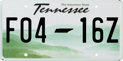 TN license plate F0416Z