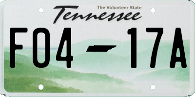 TN license plate F0417A