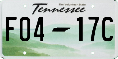 TN license plate F0417C