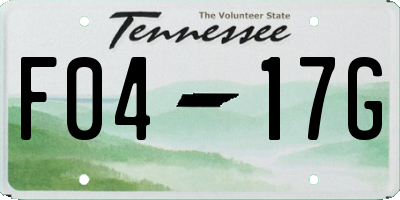TN license plate F0417G