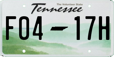 TN license plate F0417H