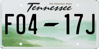 TN license plate F0417J
