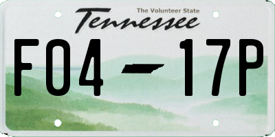 TN license plate F0417P