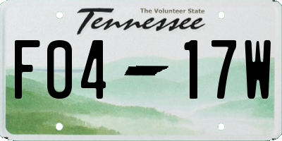 TN license plate F0417W