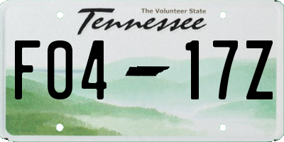 TN license plate F0417Z