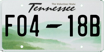 TN license plate F0418B