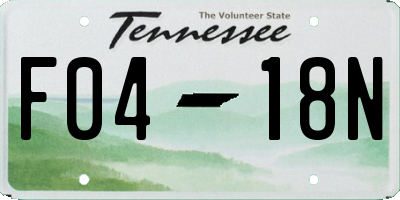 TN license plate F0418N