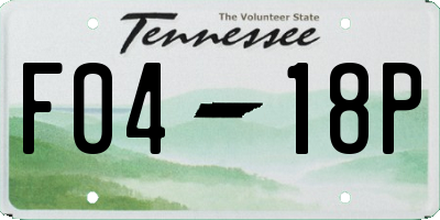 TN license plate F0418P