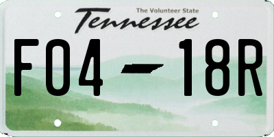 TN license plate F0418R